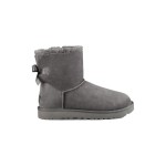 UGG Women's Mini Bailey Bow II Boot Grey 1016501 with Sheepskin Lining and Bow Detail