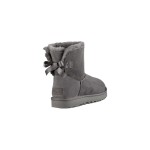 UGG Damen Mini Bailey Bow II Stiefel Grau 1016501 mit Lammfellfutter und Schleifendetail