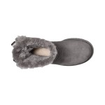 UGG Women's Mini Bailey Bow II Boot Grey 1016501 with Sheepskin Lining and Bow Detail