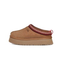 UGG Damen Tazz Hausschuhe Kastanienbraun 1122553 - Gemütliche Lammfellplattform-Hausschuhe für drinnen und draußen