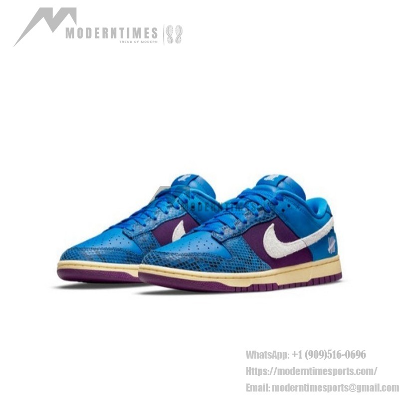 Undefeated x Nike Dunk Low SP Blue & Purple Snake Print Sneakers