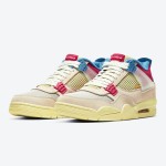 Side view of the Union x Air Jordan 4 "Guava Ice" DC9533-800 sneaker in vibrant colors