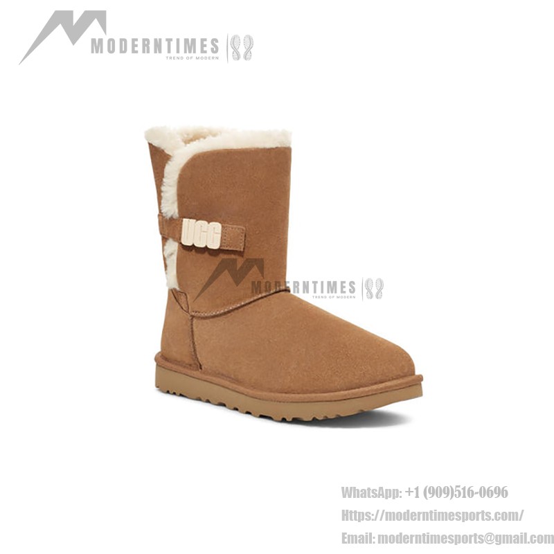 UGG Women's Bailey B2S Chestnut 1153612 with Sheepskin Lining and UGG Buckle