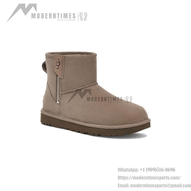 UGG Damen Classic Mini Bailey Zip Beige Grau 1151230