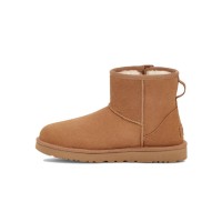 UGG Damen Classic Mini Bailey Zip Chestnut 1151230 - Bequeme Stiefel mit Schafsfellfutter und seitlichem Reißverschluss