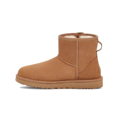 UGG Women's Classic Mini Bailey Zip Chestnut 1151230 - Cozy Sheepskin Lined Suede Boots with Side Zip for Easy Wear