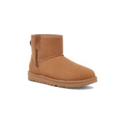 UGG Women's Classic Mini Bailey Zip Chestnut 1151230 - Cozy Sheepskin Lined Suede Boots with Side Zip for Easy Wear