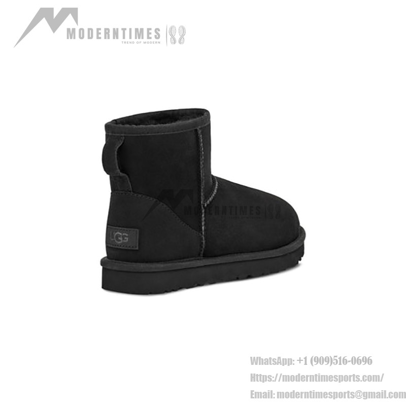 UGG Classic Mini II Black Boots with Sheepskin Lining