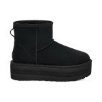 UGG Classic Mini Platform Black Boots with Suede Upper and Platform Sole