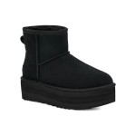 UGG Classic Mini Platform Black Boots with Suede Upper and Platform Sole