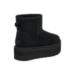 UGG Classic Mini Platform Black Boots with Suede Upper and Platform Sole