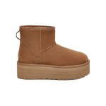 UGG Classic Mini Platform Chestnut 1134991 Boots - Suede and Sheepskin Comfort with Platform Sole