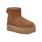 UGG Classic Mini Platform Kastanienbraun 1134991 Stiefel - Wildleder und Schaffell mit Plateausohle