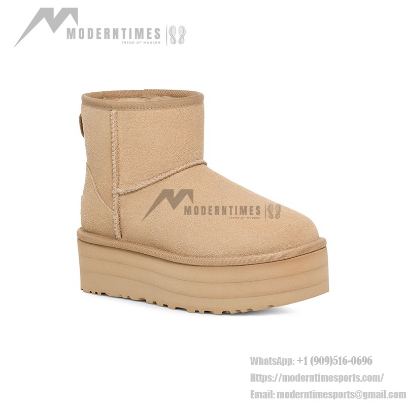 UGG Classic Mini Platform Mustard Seed 1134991 Boots - Sheepskin and Suede Comfort with Platform Sole