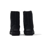 UGG Classic Short II Black Boots with Sheepskin Lining