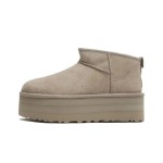 UGG Damen Classic Ultra Mini Platform Ziegenbraun 1135092 Stiefel - Schaffell- und Wildlederkomfort mit Plateausohle