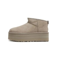 UGG Damen Classic Ultra Mini Platform Ziegenbraun 1135092 - Trendige Schaffellstiefel mit erhöhter Plateausohle