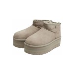 UGG Damen Classic Ultra Mini Platform Ziegenbraun 1135092 Stiefel - Schaffell- und Wildlederkomfort mit Plateausohle