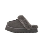 UGG Disquette Gray 1122550 Slippers - Sheepskin and Wool Lining for Comfort