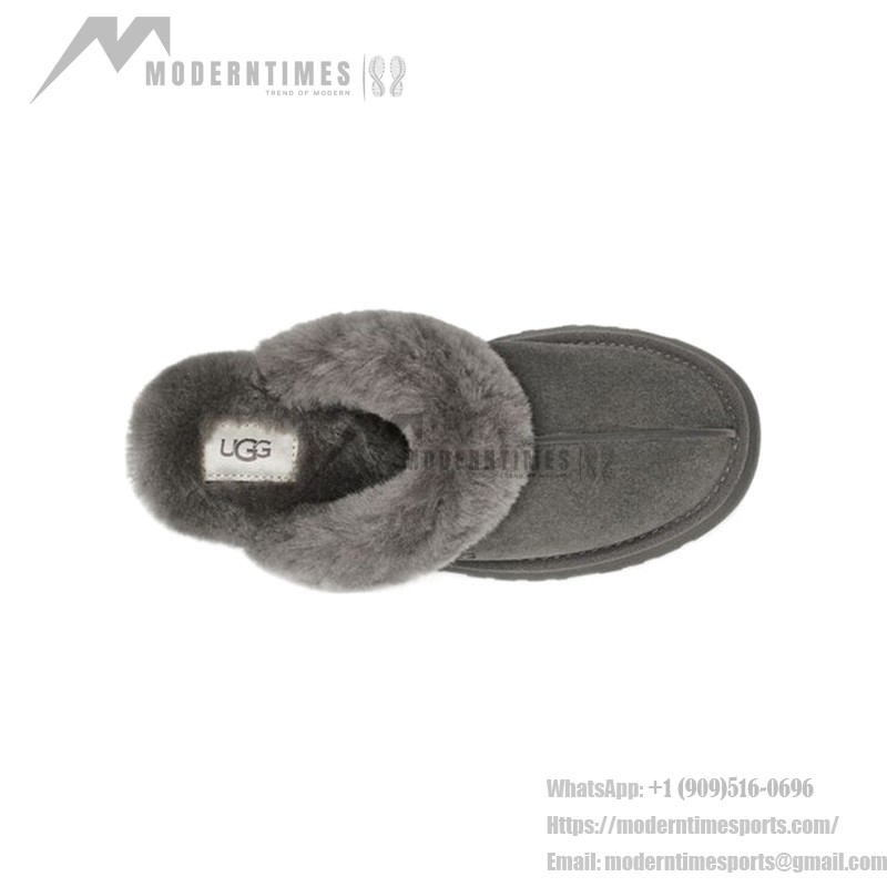 UGG Disquette Gray 1122550 Slippers - Sheepskin and Wool Lining for Comfort