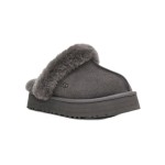 UGG Disquette Gray 1122550 Slippers - Sheepskin and Wool Lining for Comfort