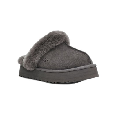 UGG Disquette Gray 1122550 - Luxurious Sheepskin Slippers for Cozy Comfort