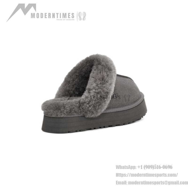 UGG Disquette Gray 1122550 Slippers - Sheepskin and Wool Lining for Comfort