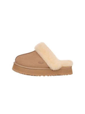 UGG ディスクエット サンド 1122550 - 究極の快適さを提供するふわふわシープスキンスリッパ