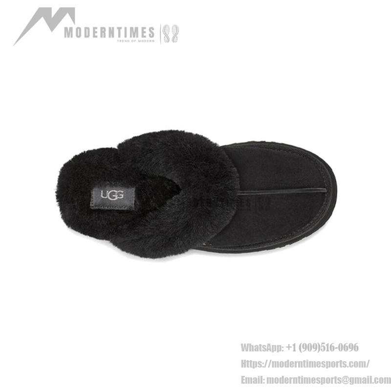 UGG Disquette Slipper Black with Sheepskin Lining