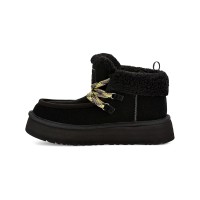 UGG レディース ファンカラ キャビン カフ ブーツ ブラック 1143954：スタイリッシュなレースアップデザインの快適シープスキンブーツ