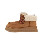 UGG レディース ファンカーラ キャビン カフ ブーツ チェスナット 1143954 - シープスキン裏地付き快適なスエードブーツ