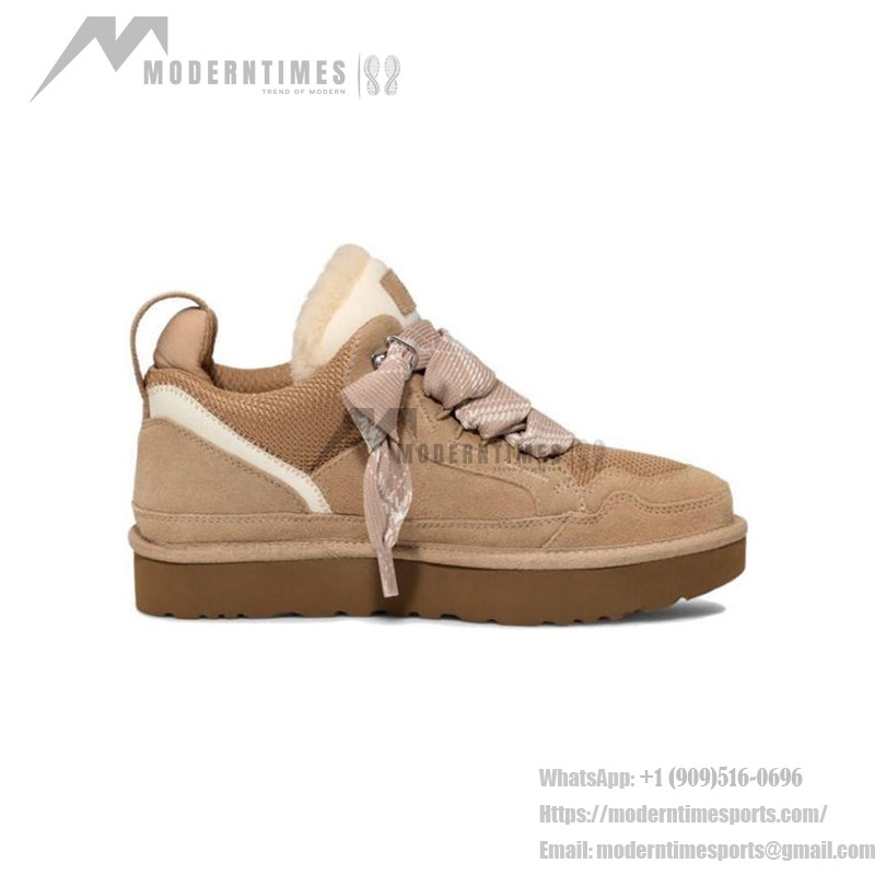 UGG Damen Lowmel Sand 1144032 - Stilvolle Wildleder-Sneaker mit Schaffellfutter