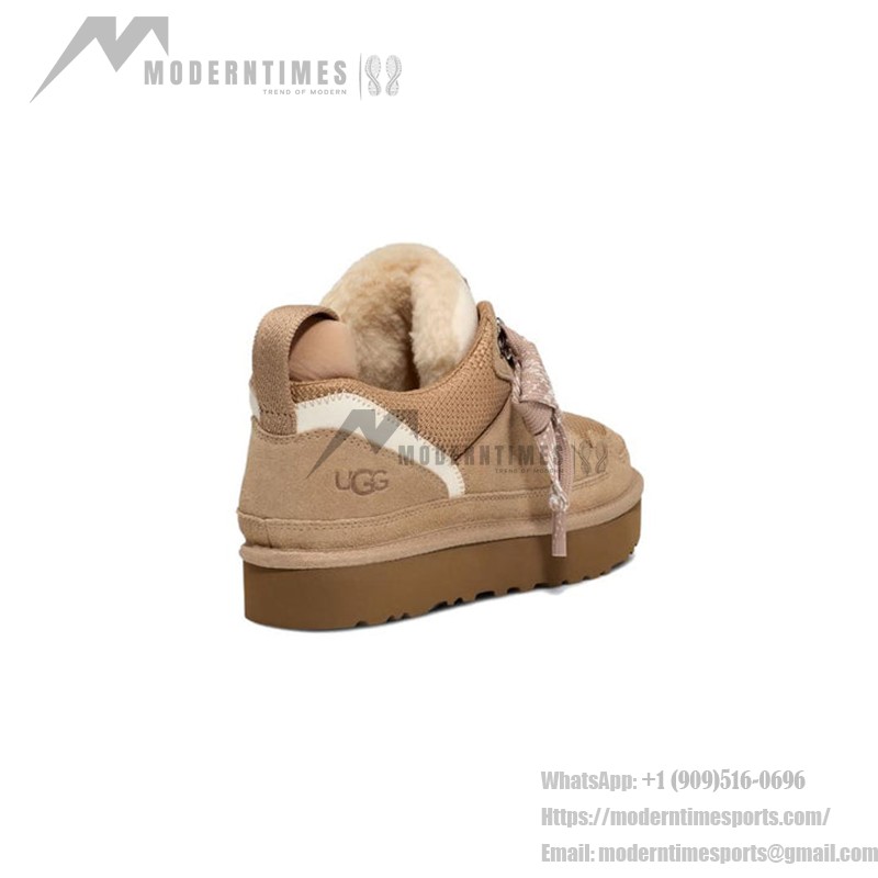 UGG Women's Lowmel Sand 1144032 - Stylish Suede Sneakers with Sheepskin Lining