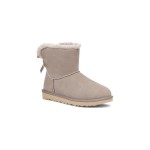 UGG Women's Mini Bailey Bow II Grey 1153611 - Cozy Sheepskin Ankle Boots with Stylish Bow Detail