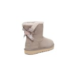 UGG Women's Mini Bailey Bow II Grey 1153611 - Cozy Sheepskin Ankle Boots with Stylish Bow Detail