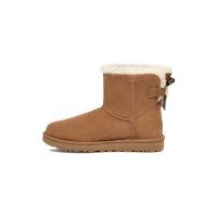 UGG Damen Mini Bailey Bow II Kastanienbraun 1153611: Gemütliche Schaffellstiefel mit Stilvollem Schleifendetail