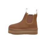 UGG レディース ニューメル プラットフォーム チェルシーブーツ チェスナット 1134526-CHE - シープスキン裏地付きスエードブーツ