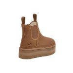 UGG レディース ニューメル プラットフォーム チェルシーブーツ チェスナット 1134526-CHE - シープスキン裏地付きスエードブーツ