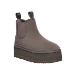 UGG Women's Neumel Platform Chelsea Boot in Grey with Sheepskin Lining