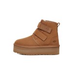 UGG ニューメル プラットフォーム チャッカ チェスナット 1130554 ブーツ - シープスキン裏地のスエードとプラットフォームソール