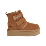 UGG ニューメル プラットフォーム チャッカ チェスナット 1130554 ブーツ - シープスキン裏地のスエードとプラットフォームソール