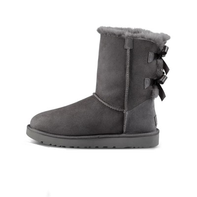 UGG Women's Bailey Bow II Boot Grey 1016225 - Stylish Suede Boots with Sheepskin Lining and Bow Detail