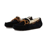 UGG Women's Dakota Slipper Black 5612 with Sheepskin Lining and Leather Bow