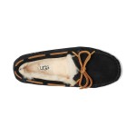 UGG Women's Dakota Slipper Black 5612 with Sheepskin Lining and Leather Bow