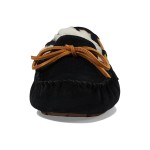 UGG Women's Dakota Slipper Black 5612 with Sheepskin Lining and Leather Bow