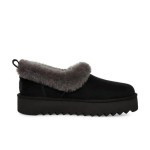 UGG Women's Platform Moccasin 1166733 in Black with Fold-Over Sheepskin Collar