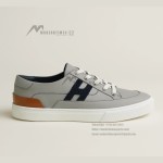 HERMES grey leather low-top sneakers unisex luxury designer shoes