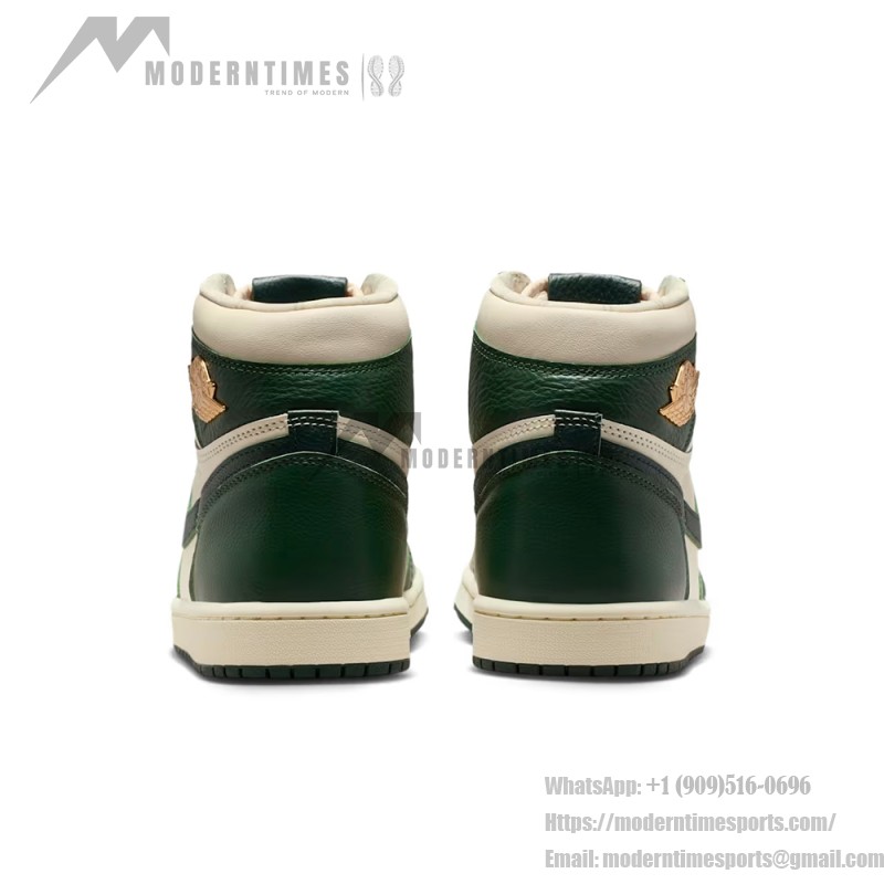 에어 조던 1 하이 OG 프로 그린 남성화 - 블랙, 화이트, 그린 색상의 측면 뷰
