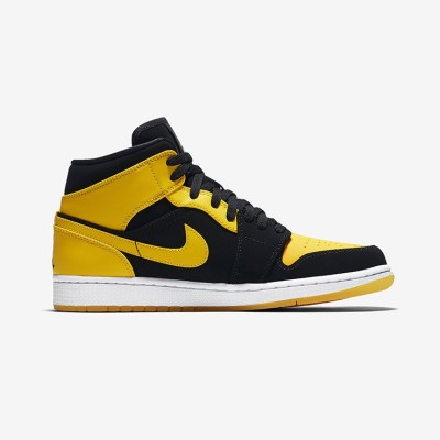 Air Jordan 1 Mid “New Love” 554724-035 – Classic Design with Bold Yellow and Black Colorway