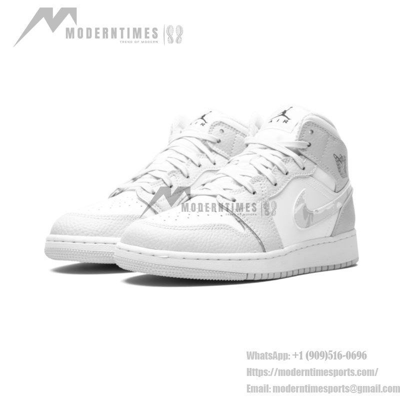 Air Jordan 1 Mid SE DD3235-100 Premium White & Colorful Accent Sneakers